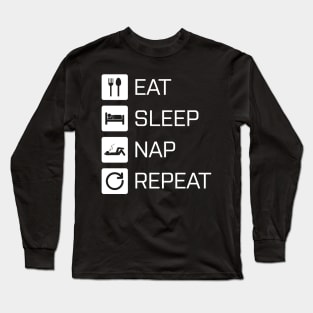 Eat Sleep Nap Repeat - white Long Sleeve T-Shirt